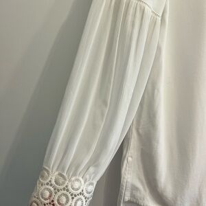Massimo Dutti Elegant White Blouse with Lace Detail